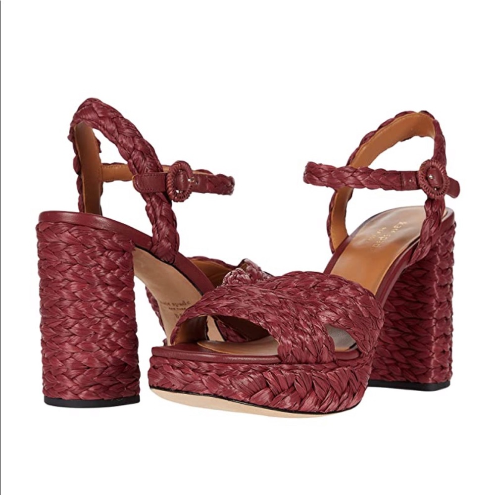 NWT Kate Spade Disco Raffia platform sandals - Picture 11 of 16